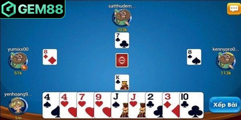 Cách chơi bài Phỏm một ván sẽ có từ 2 đến 4 người