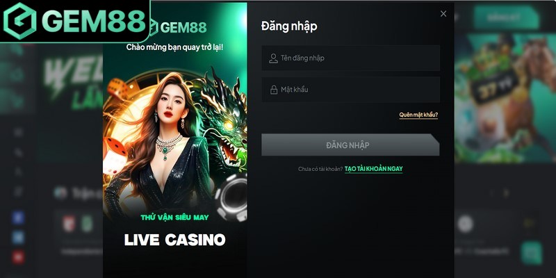 Truy cập vào trang chủ chính thức của Gem88 để thực hiện thao tác